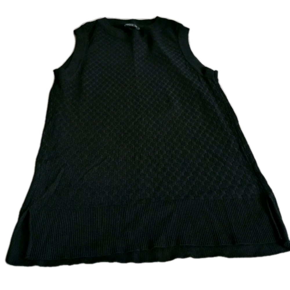 Stockholm Elena Knitted Black Soft Sweater Vest Sz M(2) MQ Market Sweden Preppy